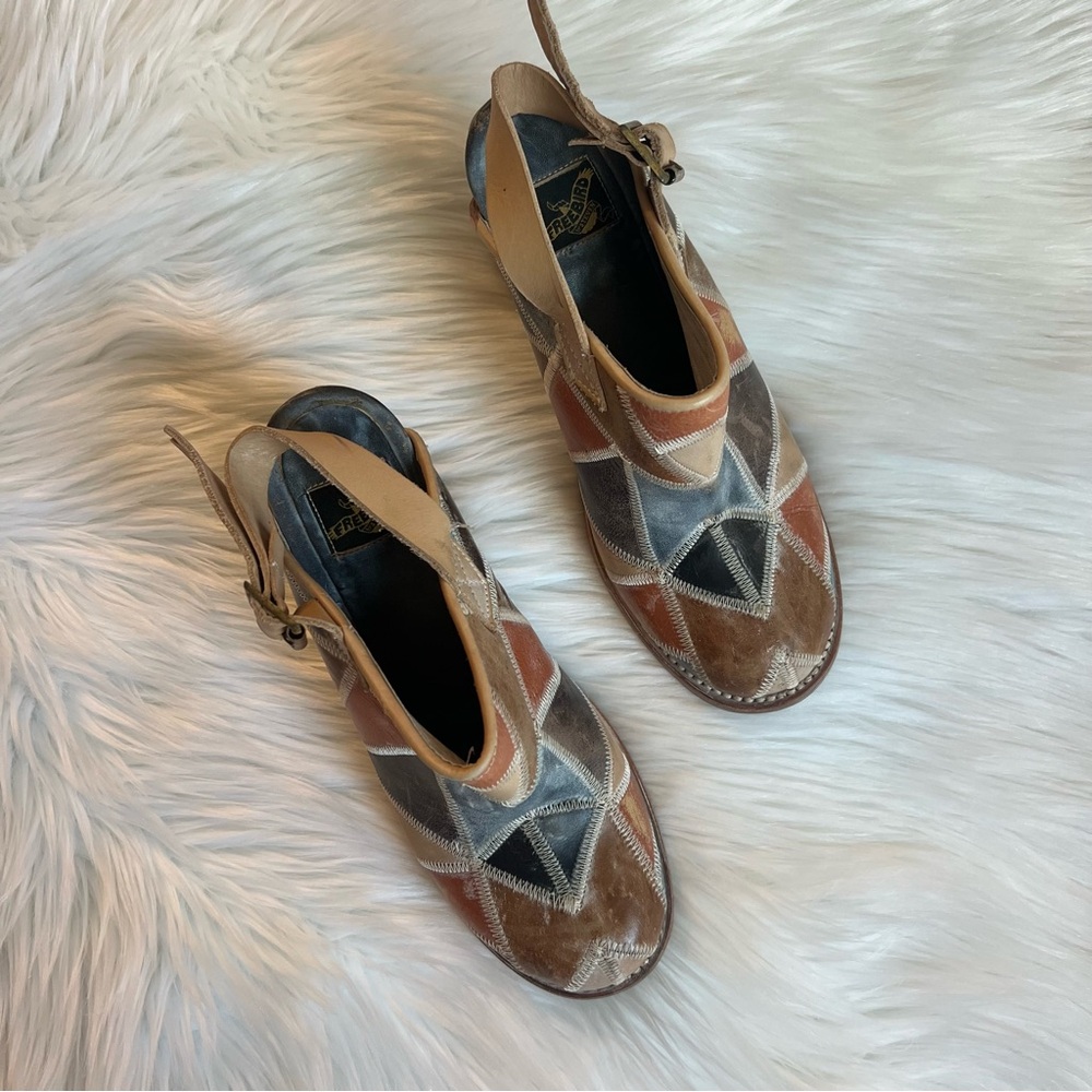 Freebird By Steven Patchwork Leather Mule Clogs Size 10 - Picture 3 of 9
